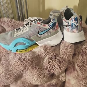 Nike Gray and Blue Athletic Shoes